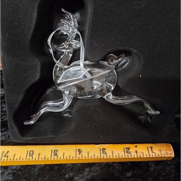 Hand Blown Clear Glass & Crystal 6" Reindeer Ornaments - Picture 7 of 9